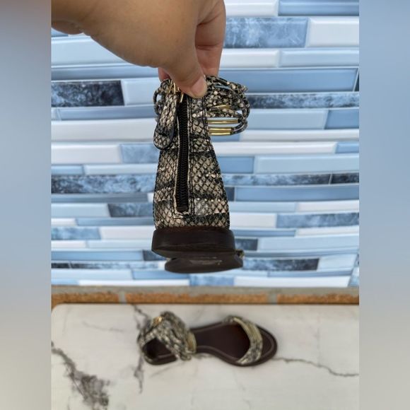 Tory Burch Gold and Brown Sandals - Picture 6 of 12